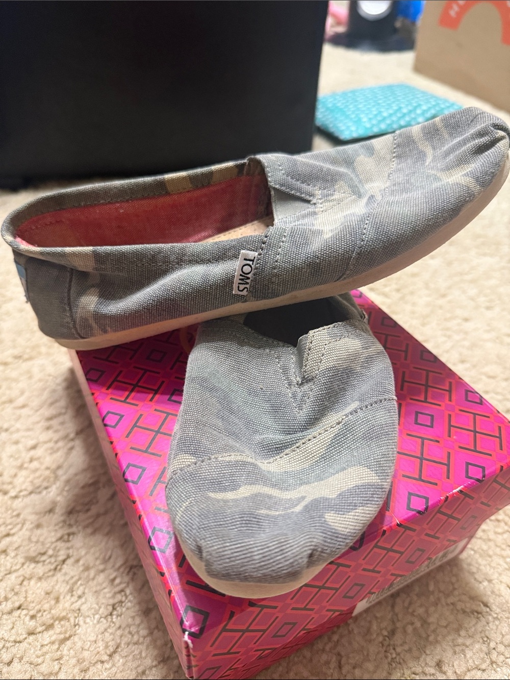 TOMS Casual Canvas Slip-On Shoes - Grey
